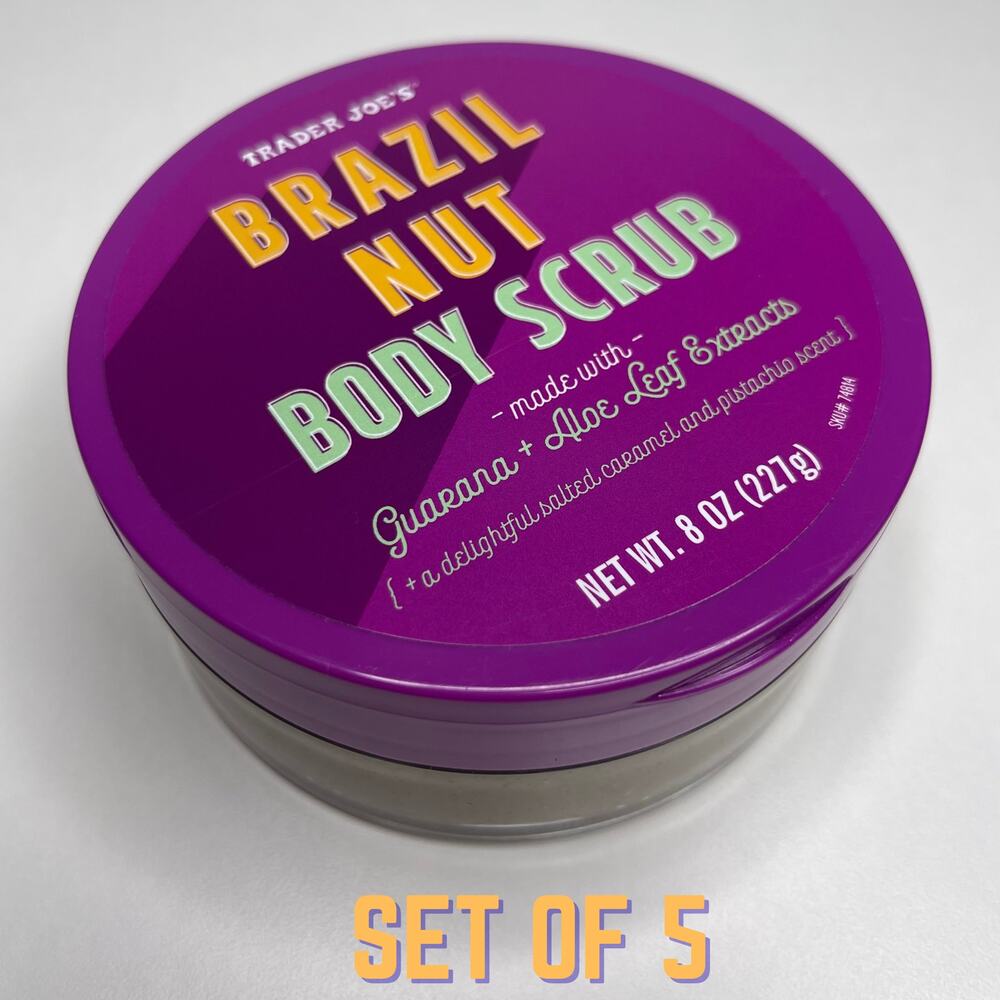 Set of 5 Trader Joe’s Brazil Nut Body Scrub — Salted Caramel Pistachio Scent NEW